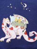 Dinosaur Embroidered Patch Sweatshirt Suit