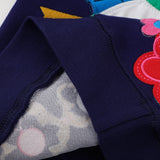 Bird Flower Appliqu¨¦ round Neck Sweater