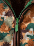 Camouflage Dinosaur Print Polar Fleece Jacket