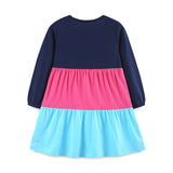 Children's Long-Sleeved Princess Dress Knitted Cotton round Neck Girl's Cake Skirt