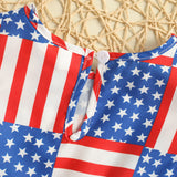 Independence Day Flutter Sleeve Dress