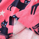 Black Cat Print Long Sleeve Dress
