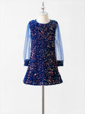 Children's mesh stitching long-sleeved sequined dress princess dress