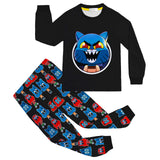 Halloween Angry Cat Cartoon Printed Long-Sleeved + Trousers Suit