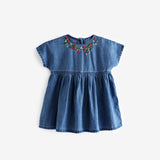 Casual round Neck Short Sleeves Girl Dress