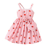 Strawberry Printing Pastoral Style Dress + Bag