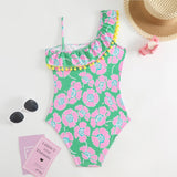 Ruffled Printed Swimsuit