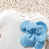 Three-Dimensional Flower Short Sleeve + Bow Pettiskirt