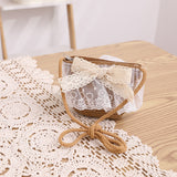 Children's Bowknot Woven Beach Bucket Hat