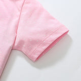 Children's Cartoon Embroidered Patch Short-Sleeved Top