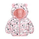 Children's Hoodie Ears Printed Cotton-Padded Jacket