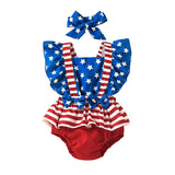 Independence Day baby striped romper