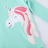 Unicorn Embroidered Patch Hooded Sweater Dress