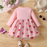Valentine's Day Love Embroidered Mesh Dress