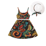 Printing and Dyeing Sling Dress+ Hat