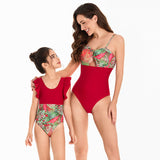 Parent-Child Swimsuit High Waist Bikini Flounced