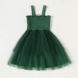 Christmas Santa Claus Embroidered Mesh Dress