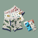 Cartoon Printed Thread Cotton Boxer Briefs