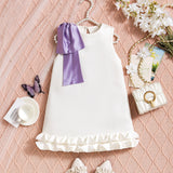 round Neck Bowknot Dress