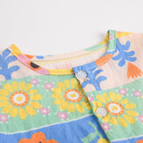 Multicolor Printing and Dyeing Short Sleeve Dress