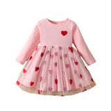 Valentine's Day Love Embroidered Mesh Dress