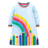 Rainbow Pencil Appliqu¨¦ Long Sleeve Skirt