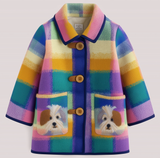 Lucky Sale-Children's colorful checkered pocket dog coat