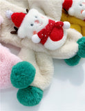 Christmas Elk Cute Fur Ball Scarf