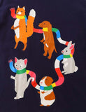 Animal Party Striped Printed Long Sleeve T-shirt - CCMOM