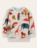 Animal Printed Long Sleeve Sweatshirt - CCMOM