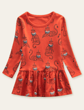 Asian Cat Printed Dress - CCMOM