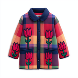 Lucky Sale-Children's colorful plaid tulip flower pattern coat