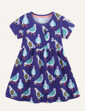 Girls' Printed round Neck Dress