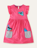 Bird Applique Cartoon Dress - CCMOM