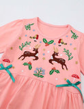 Bird Deer Garden Embroidered Dress - CCMOM