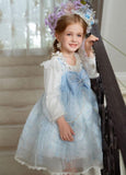 Blue Big Bow Mesh Dress - CCMOM