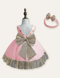Bow Sleeveless Party Dress - CCMOM