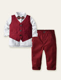 Bow Striped Shirt Gentleman Party Set - CCMOM