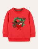Bowknot Puppy Appliqu¨¦ Sweatshirt - CCMOM
