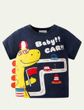 Boy Cartoon Dinosaur Patch T-shirt - CCMOM