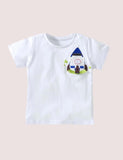 Boy Cartoon Rocket Appliqu¨¦ Short Sleeves Tee - CCMOM