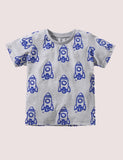 Boy Cartoon Rocket Appliqu¨¦ Short Sleeves Tee - CCMOM