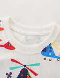 Boy Helicopter Print 100% Cotton T-shirt - CCMOM