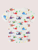 Boy Helicopter Print 100% Cotton T-shirt - CCMOM