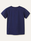 Boy Unicorn Appliqu¨¦ Crew Neck T-shirt - CCMOM