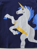 Boy Unicorn Appliqu¨¦ Crew Neck T-shirt - CCMOM