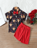 Boys' Printed Bow Tie Suit - CCMOM