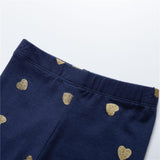 Bronzing Heart Printed Leggings - CCMOM