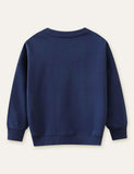 Butterfly Appliqu¨¦ Long Sleeve Sweatshirt - CCMOM
