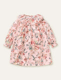 Butterfly Floral Printed Long Sleeve Dress - CCMOM